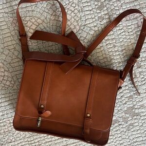 Ecosusi Brown Laptop Vegan Leather Backpack Satchel | Vintage Style Work Bag